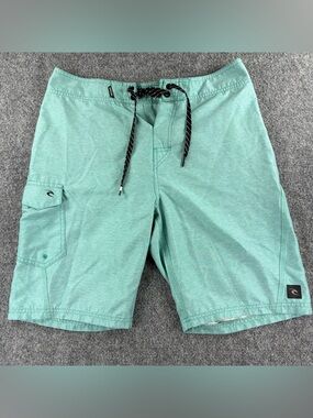 RIP CURL MENS GREEN BOARD SURF BEACH SHORTS SIZE 31